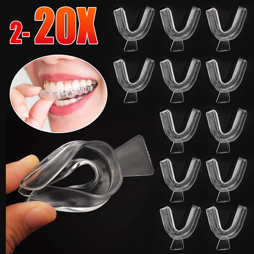 2-20PCS Mouth Guard Mouth Tray Stop Teeth Grinding Bruxism Teeth Whitening EVA Silicone Sports Boxing Tooth Protector Retainer