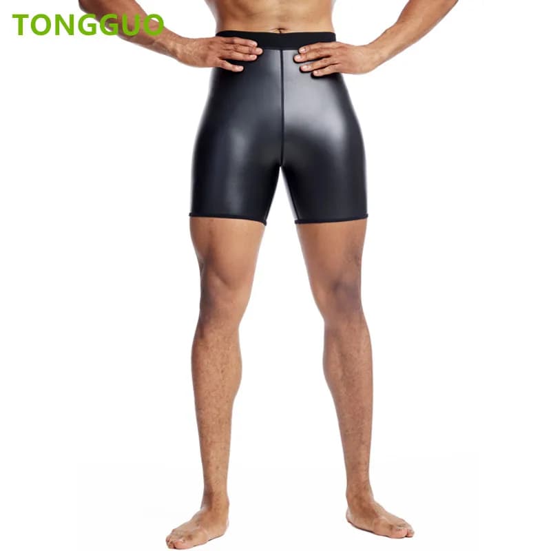 Cool Guy New Skinny Elastic Waist Leather Pants Body Shaper Waist Trainer Mutandine Compression Underwear Fitness Shorts