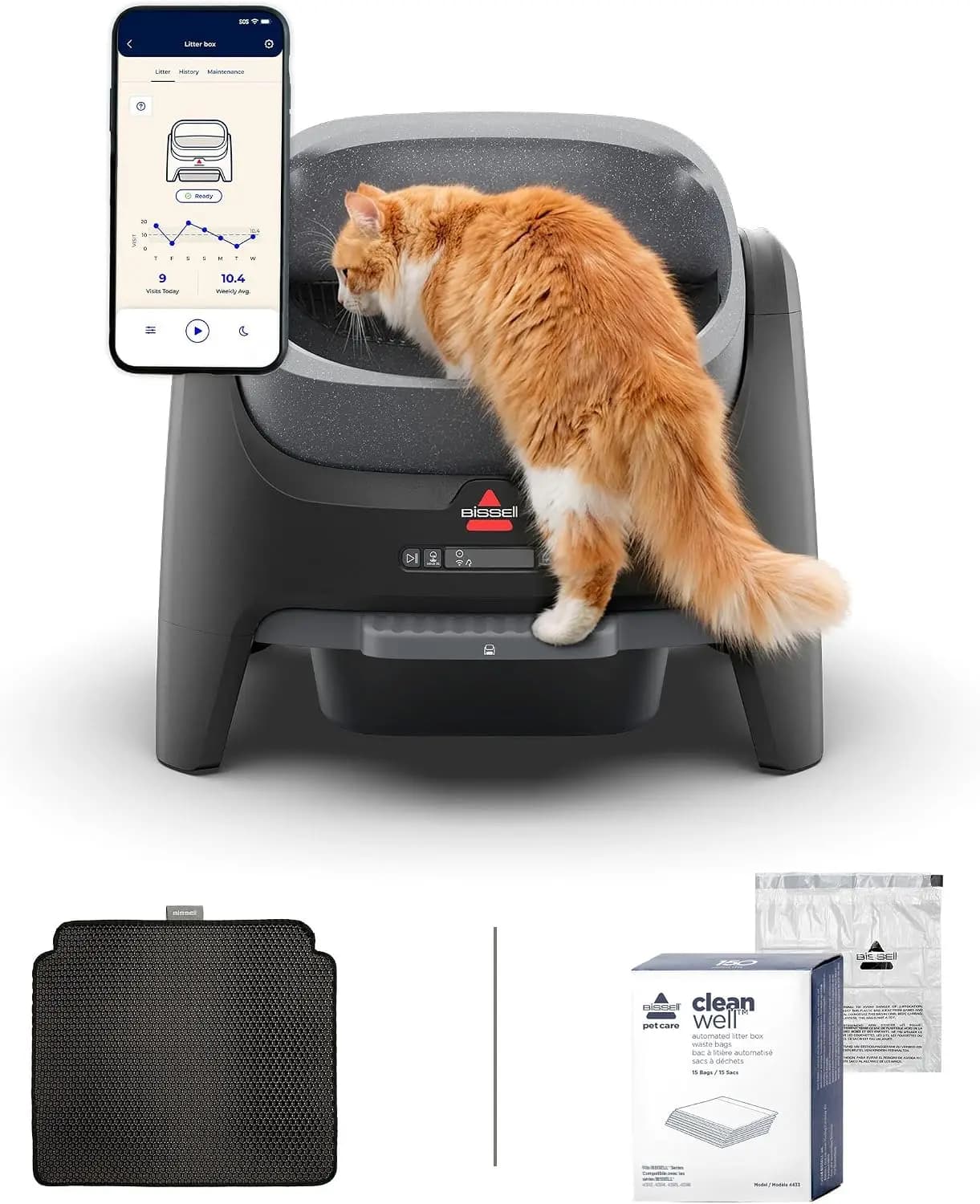 CleanWell Automated Cat Litter Box, OdorVault, 4393