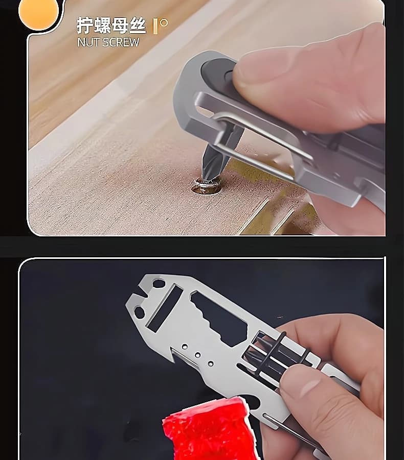 EDC Stainless Steel Multi-functional Portable Pry Bar Outdoor Defense Self-defense Emergency Nail Extraction and Bottle Opening