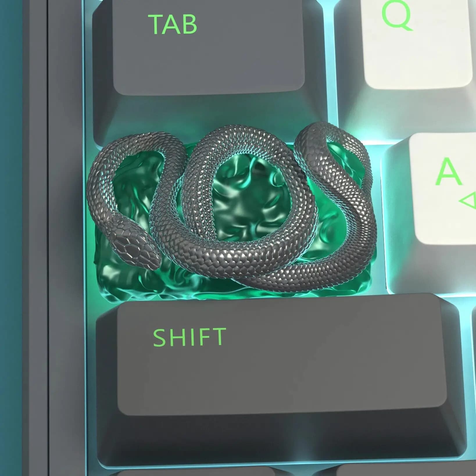 Diy Self Made White Snake Mechanical Keyboard Keycaps Cross-Axis Mechanical Keyboard Pc Personalized Keycaps Gift Toys