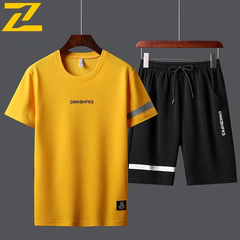 Men's Sporty Set 2026 New Casual Set with T-Shirt Sleeves Court in Breathable Ice Silk, Sporty Clothing of Trend for Daily Use