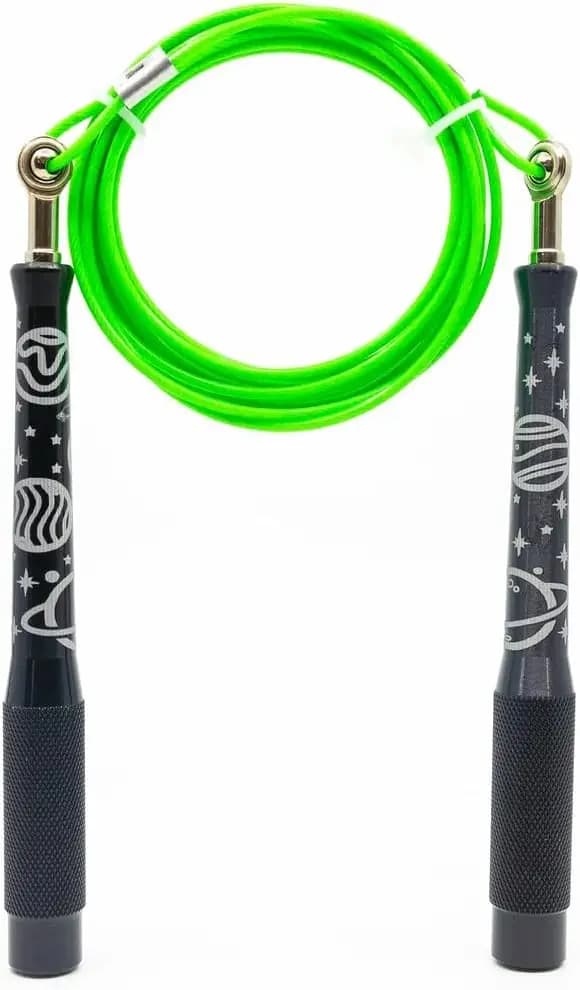 Double-Length Adjustable Jumping Wheel Bearing 360 °, Ultralight Aluminum Handles, Steel Coated Cable