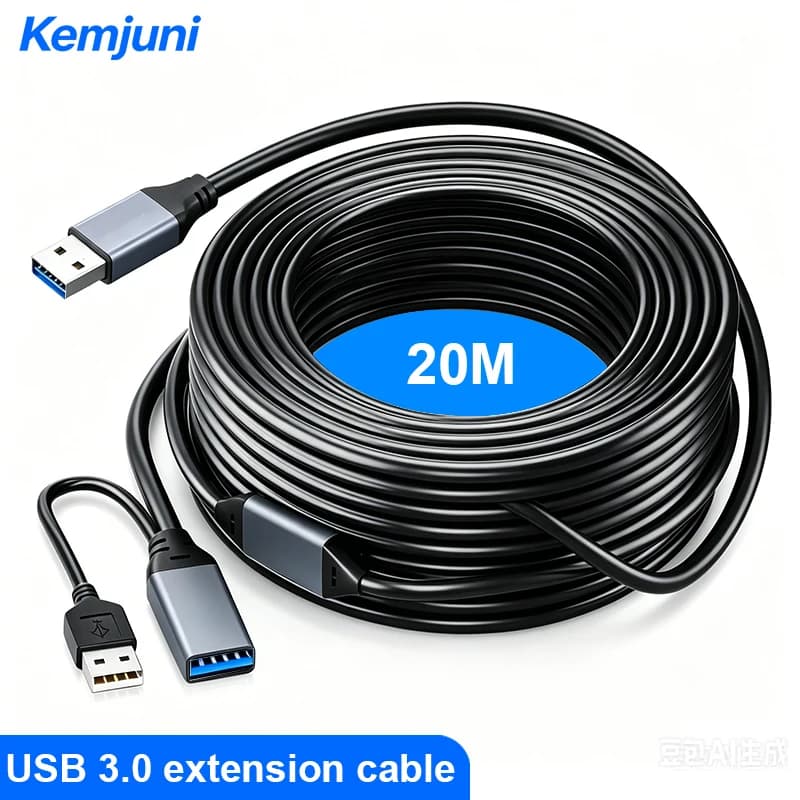 USB 3.0 Extension Cable with Extended Signal Amplifier Male To Female Long USB Extension Cable for Webcam, VR Headset, Printer