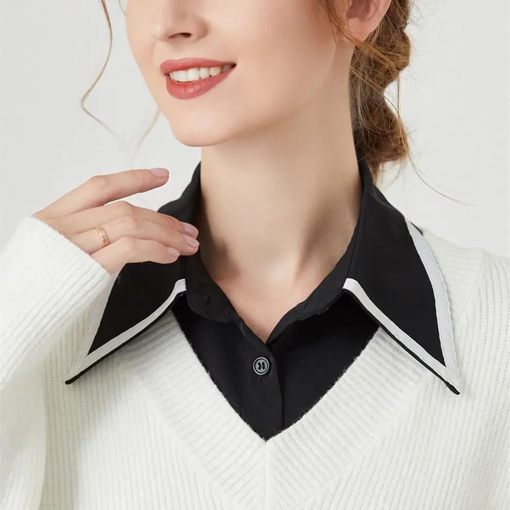 Camicetta staccabile in cotone moda Colletto falso Accessori per vestiti Camicia con risvolto Colletto finto Camicetta classica Colletto falso