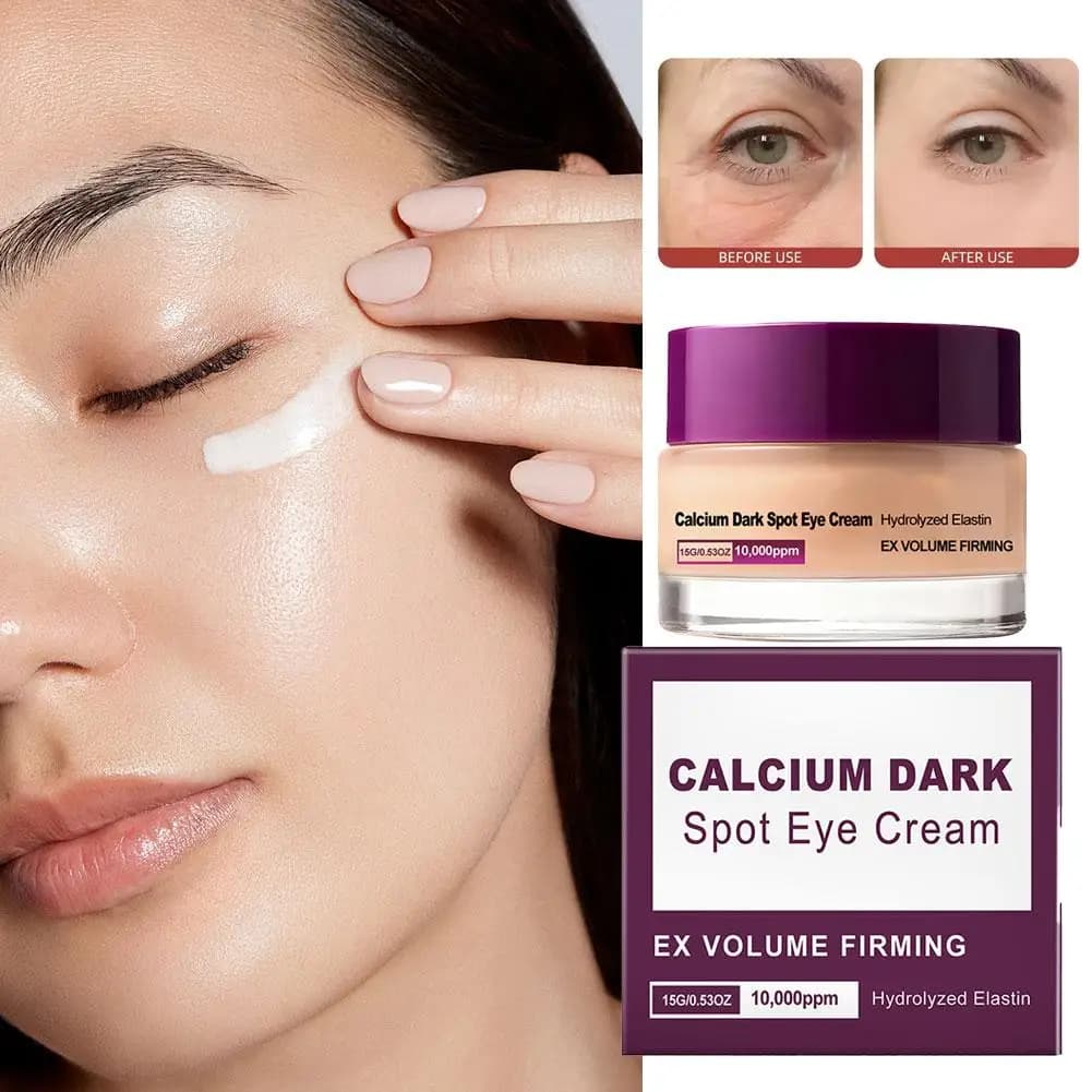 Calcium Dark Spot Eye Cream for Dark Circles, Under Eye Bags & Sagging Hydrolyzed Elastin EX Volume Firming Korean Skin Care 15g