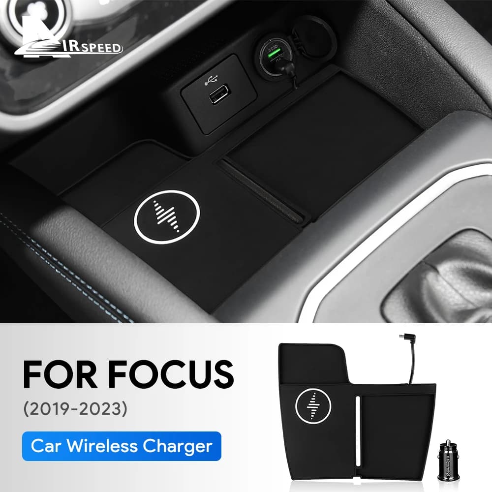 15W Auto Fast Wireless Charging Support For Ford Focus 2019 2020 2021 2022 2023 Mobile Phone Charger Trim Accessories