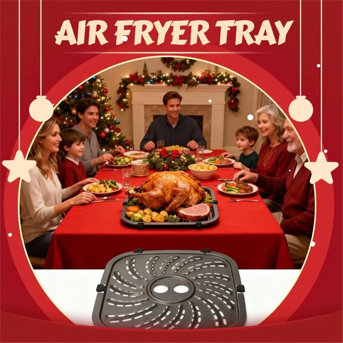 (A64E) Parts for Air Fryer PowerXL 8QT, Tray and Anti-Fair Basket, Air Fryer Accessories