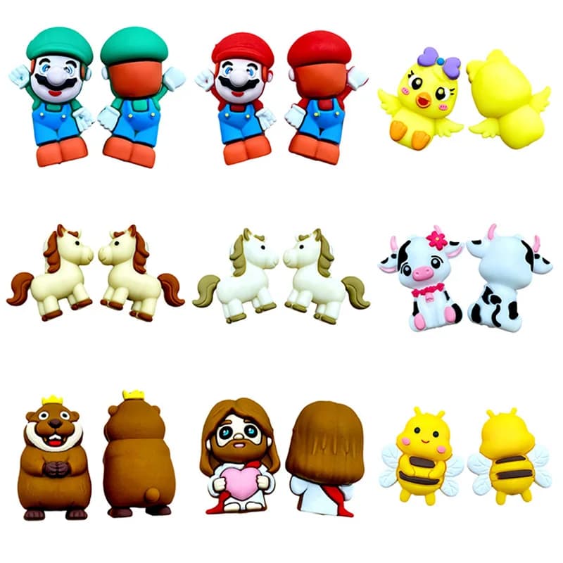 10 Pezzi Perline in Silicone 3D Senza BPA, Perline Cartoon in Silicone per Penne Fai-da-Te, Gioielli, Ciondoli, Accessori all'Ingrosso, Regalo