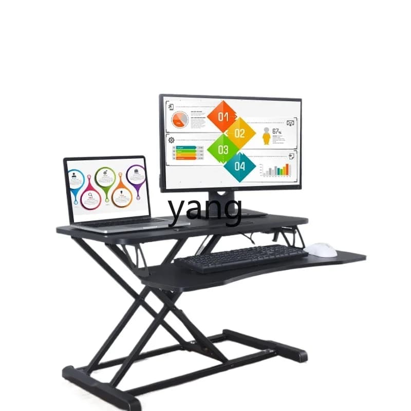 LMM Banco da lavoro pieghevole per ascensore in piedi Scrivania per computer Monitor da tavolo Tavolo per rack di sollevamento