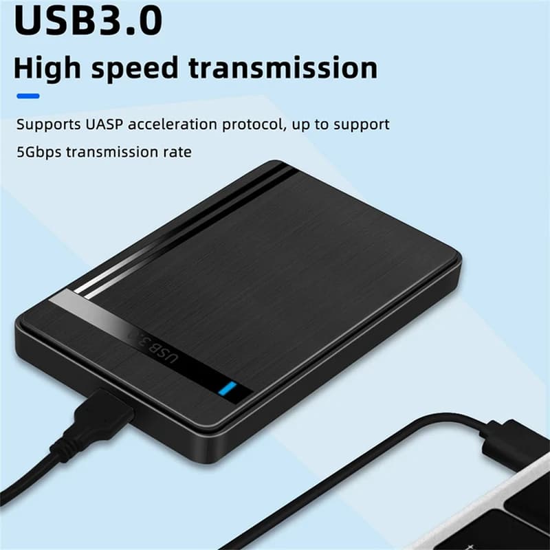 Custodia esterna per disco rigido mobile da 2,5 pollici SSD/HDD SATA con interfaccia micro USB 3.1, senza attrezzi