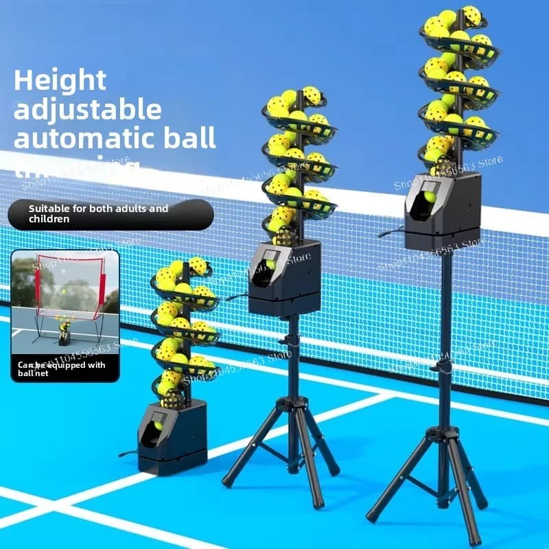 Macchina per pickleball e palline da tennis 2 in 1, alimentatore automatico per allenamento solista, strumento pratico con rete per raccolta palline