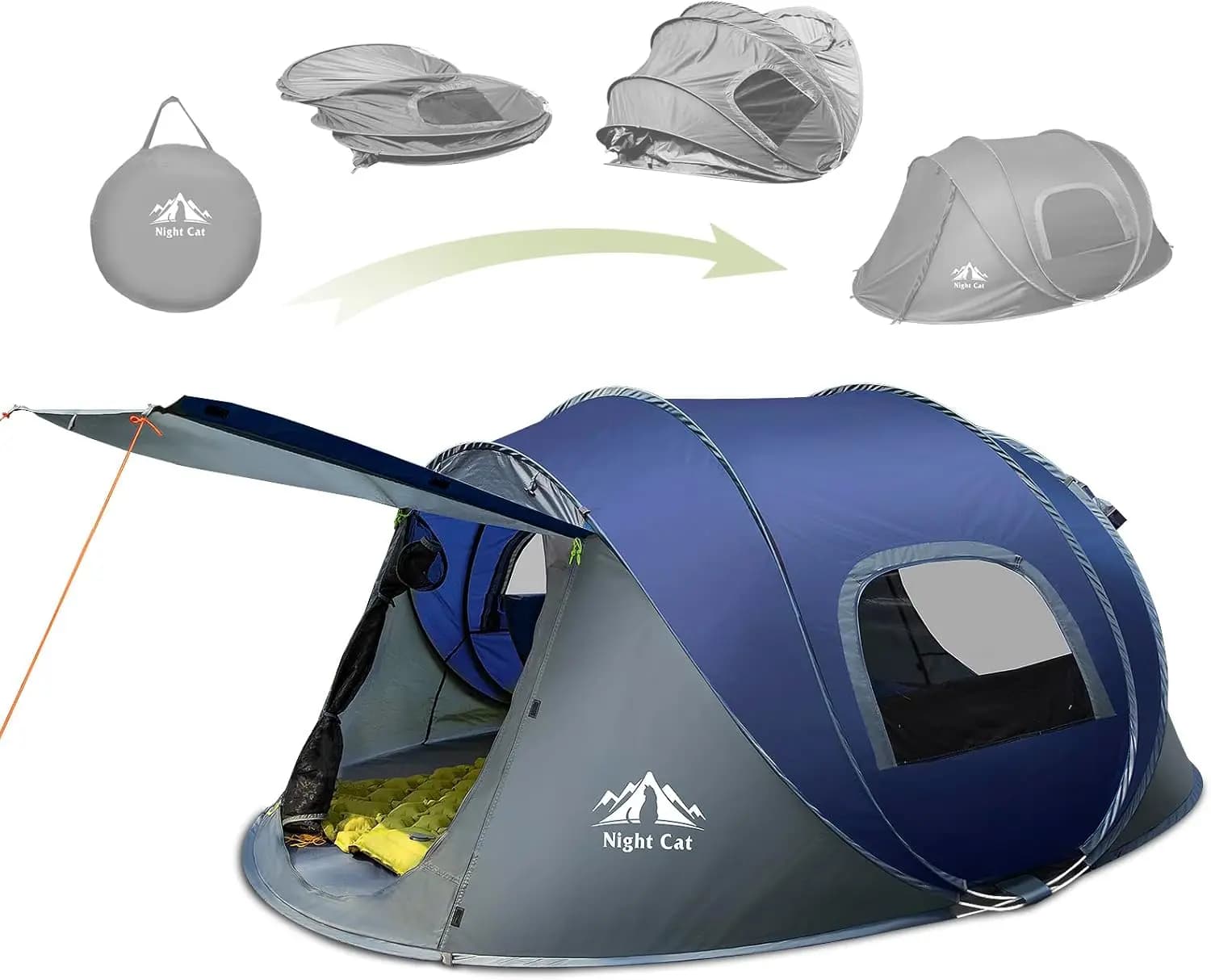 Tenda da Campeggio Istantanea Impermeabile per 2 Persone, Facile da Montare per Famiglie