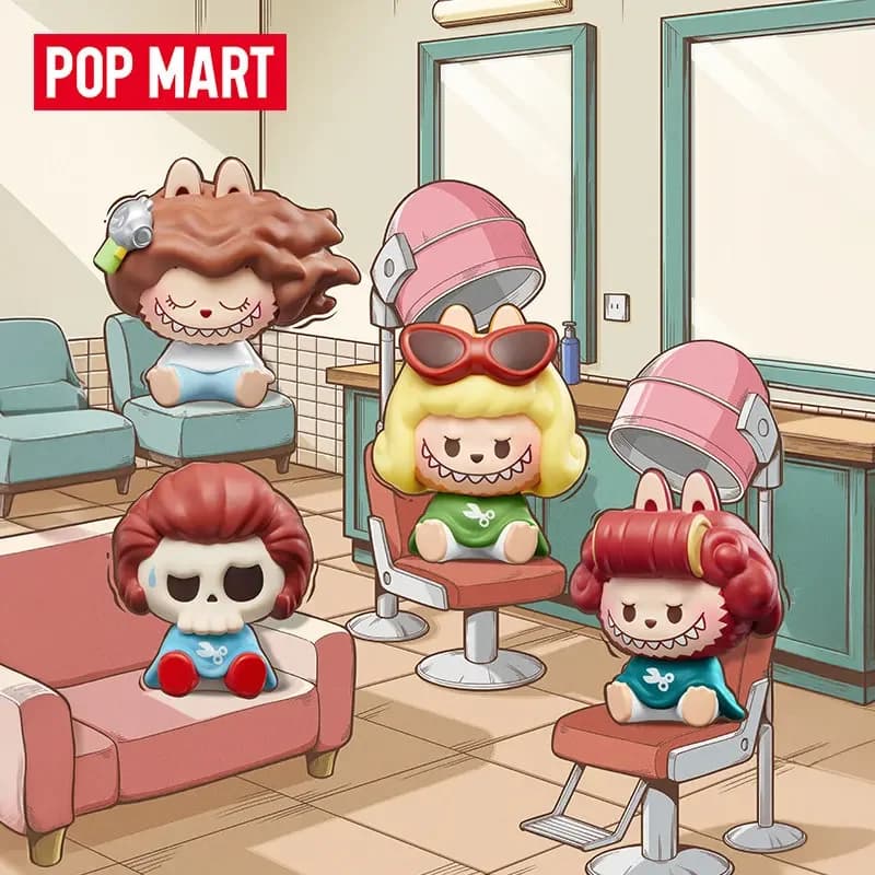 POPMART POP BEAN LABUBU THE MONSTERS HAIR SALON Series Blind Box Guess Bag Mystery Box Doll Cute Anime Figure Ornament Gift