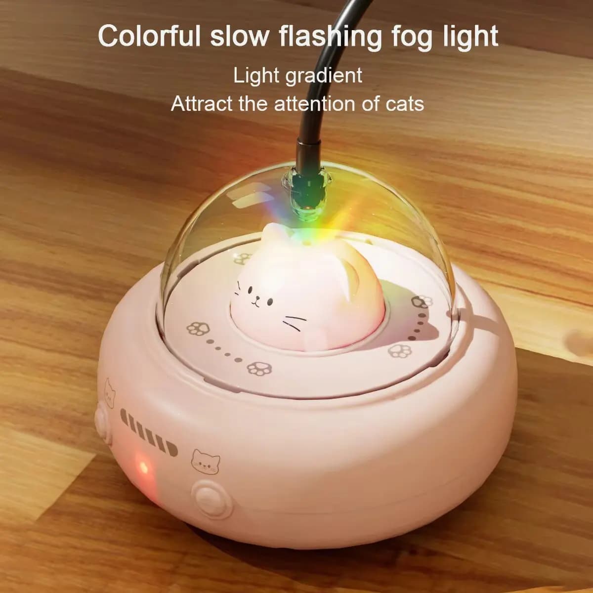 Interactive Cat Toy with Feathers & Laser, 360° Obstacle Avoidance, Auto Standby, USB Charging