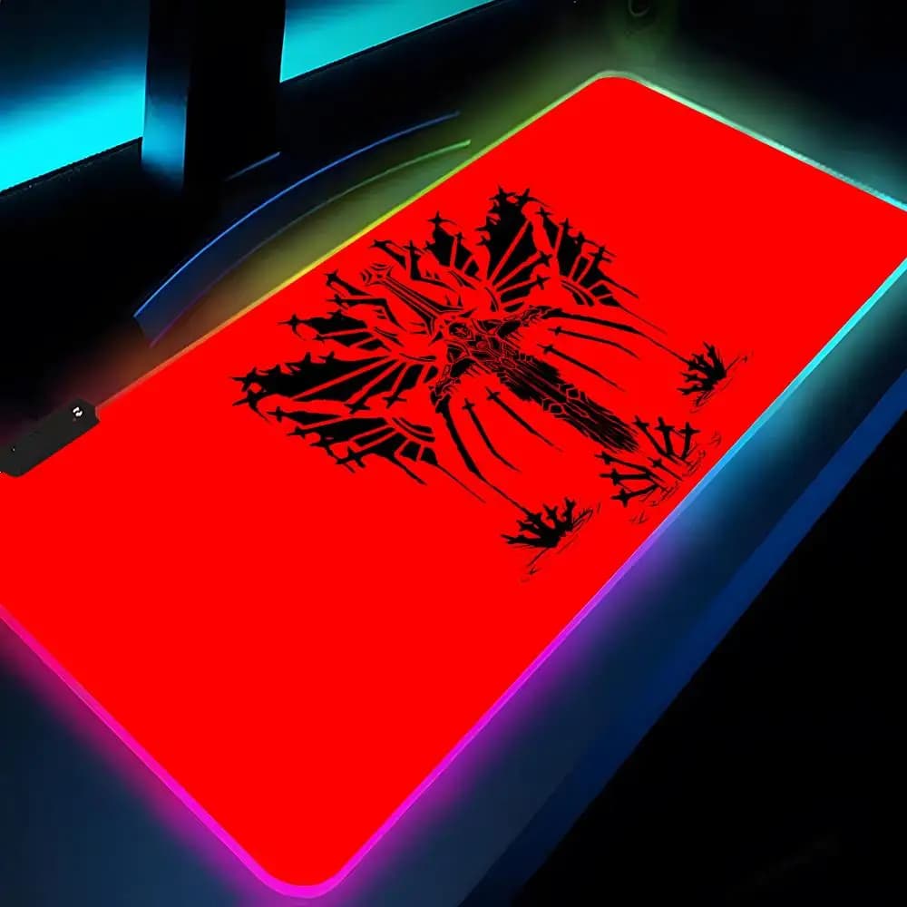 U-ULTRAKILL Mouse Pad Rgb Xxl Laptop Mat Gaming Mousepad Backlit Keyboard Gamer Girl Table Pads Desk