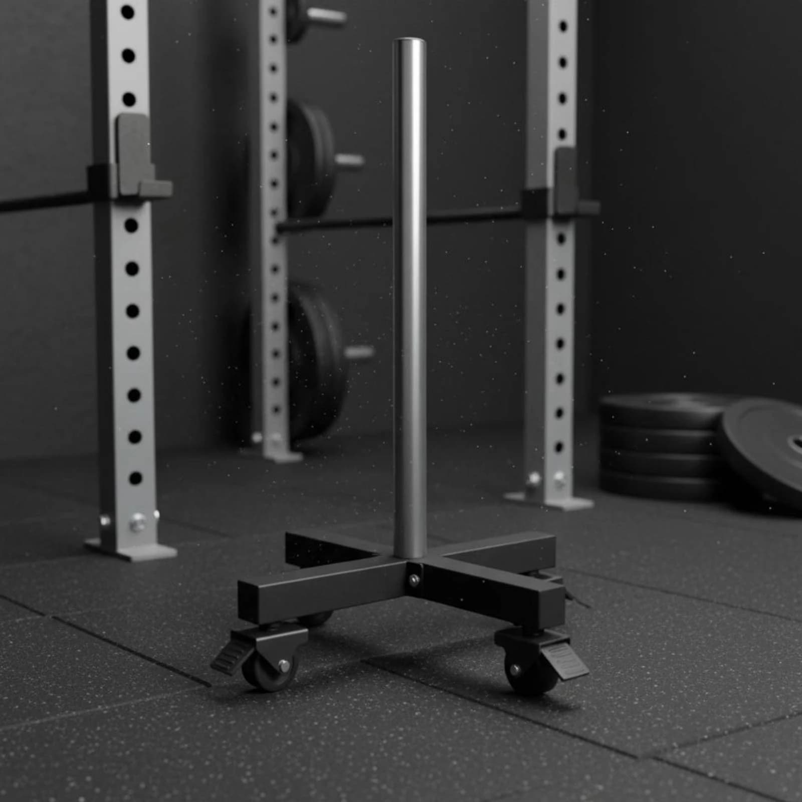 Barbell Plate Storage Carrier High Capacity Wheeled Plate Tree Weight Tree Rack Space-Saving Design Fitness Equipment Easy Reach