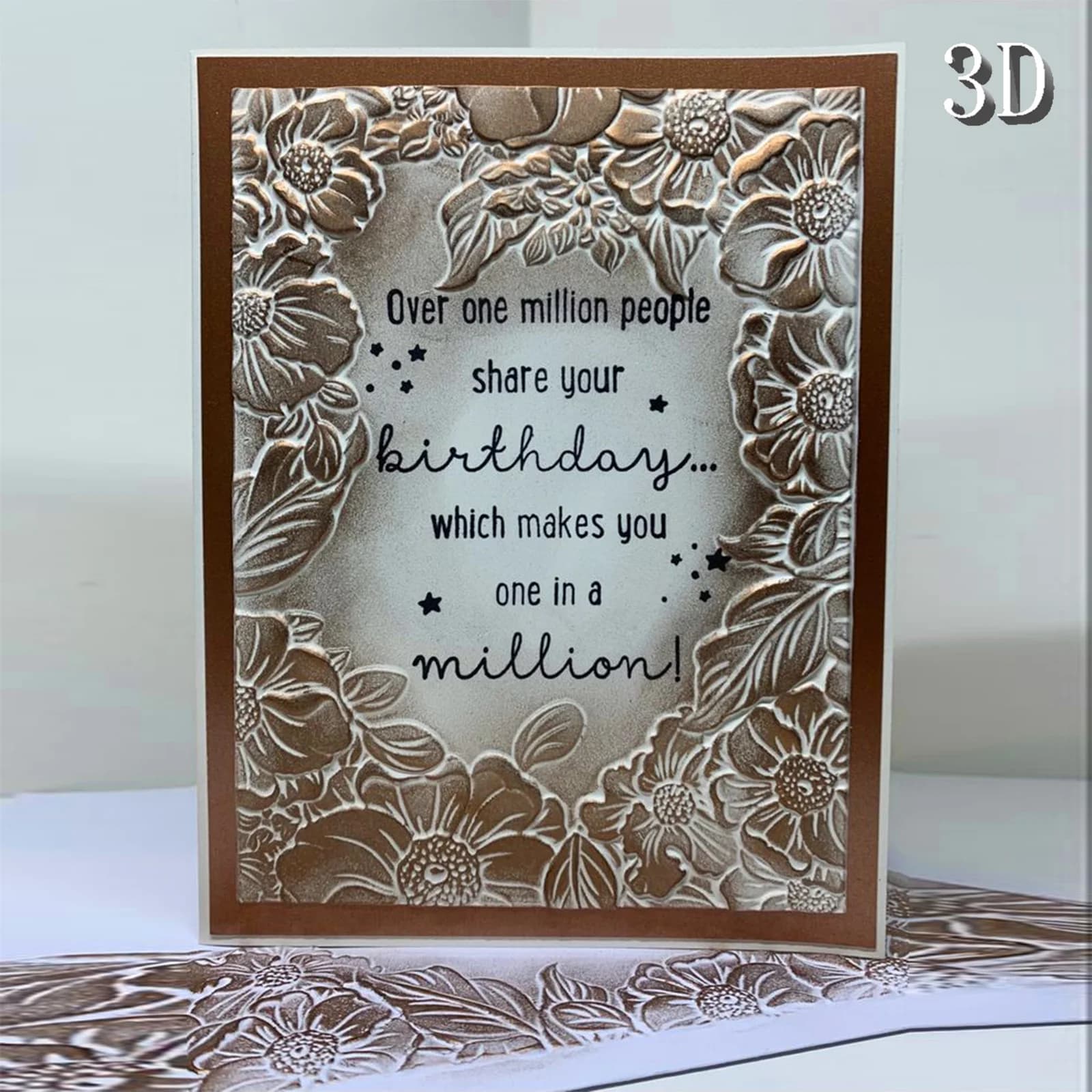 3D Embossed Folder - Flower Frame White Design Ideal for DIY Card Making and Scrapbook Making, Durable Plastic, Easy to Use to C