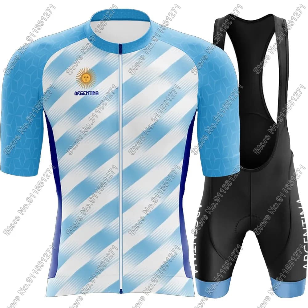 Cycling Jersey Argentina Team 2025 Set Men's Clothing Road Bike Shirts Cycling Shorts with Suspenders Summer Clothing by Mtb Ropa Maillot