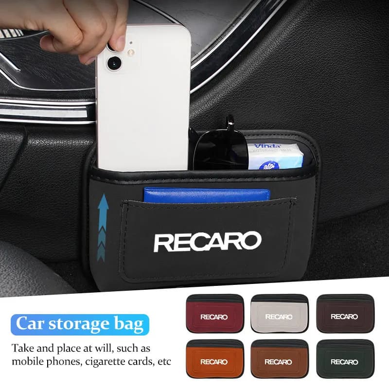 Car Storage Pocket Organizer Bag Side Door Phone Key Tidying Box For Recaro
