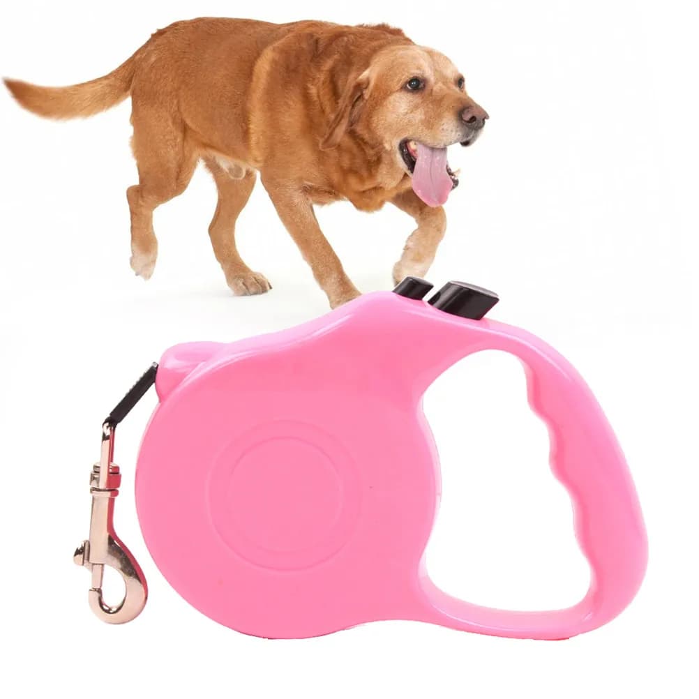 Guinzaglio Retrattile per Cani da 3 Metri con Impugnatura Ergonomica e Blocco a Un Dito per Cani di Piccola e Media Taglia, Comodo e Automatico