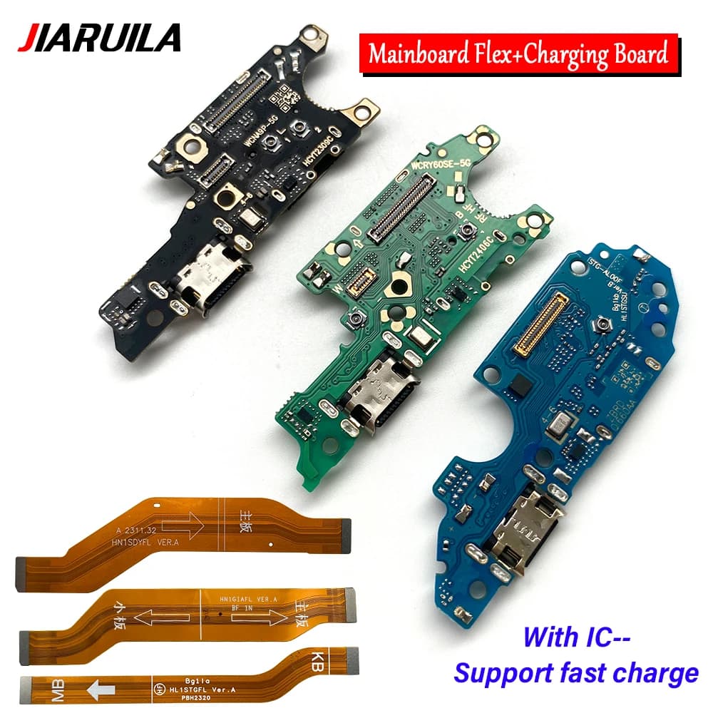 10 pezzi, cavo flessibile per porta caricatore USB per Huawei Honor 60 SE 70 Pro 80 X7 X8 4G Y91 connettore caricatore dock con microfono