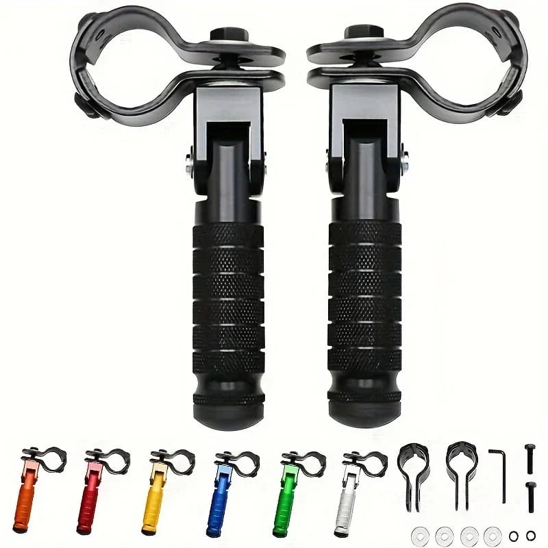 1 paio di parti del motociclo in alluminio CNC pedali universali poggiapiedi piegato pedana moto ciclomotori, kart, scooter, biciclette