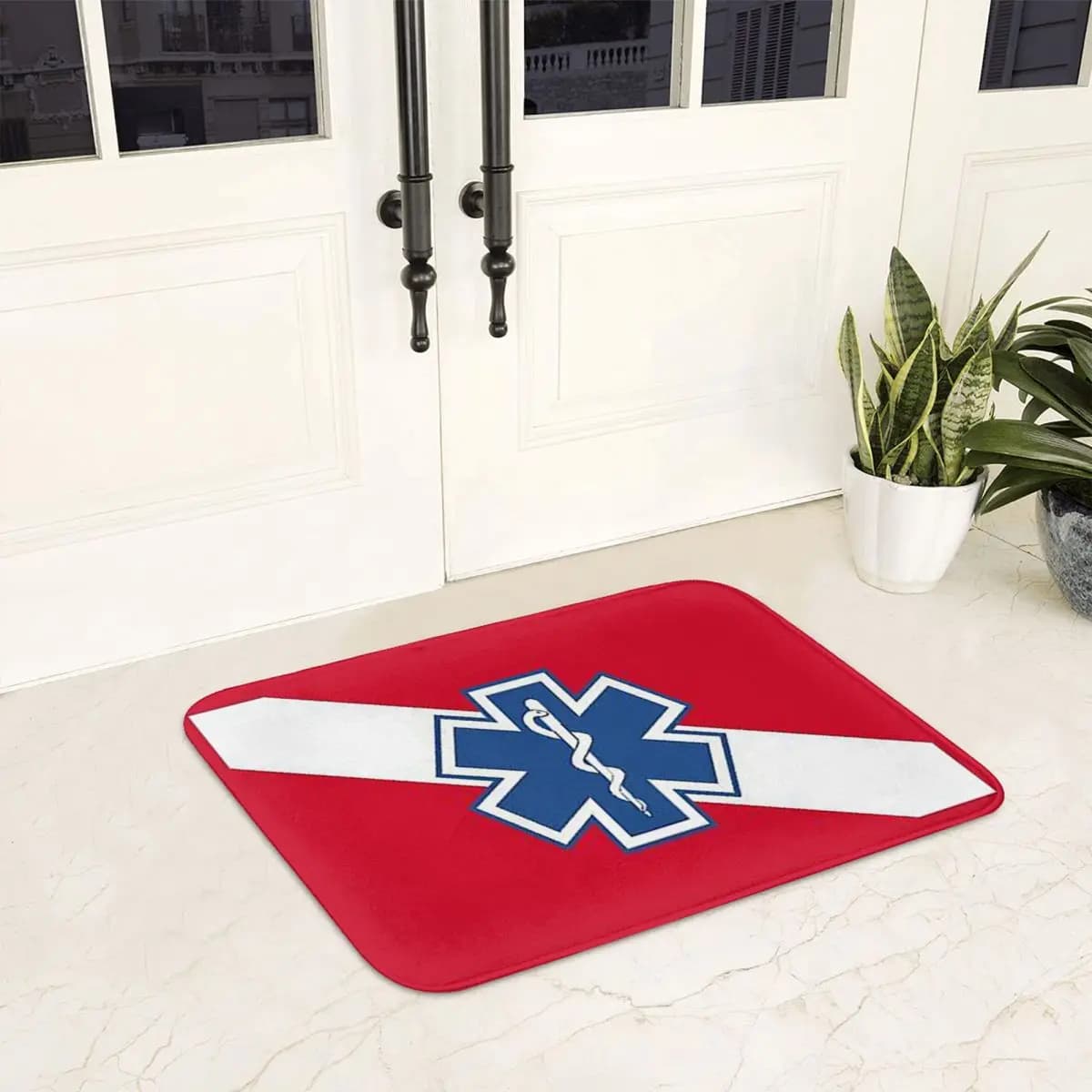 Emt Star Of Life Emergency Medical Zerbino Anti-slip Rug Rug with sand Cooking carpet Kitchen entry Balcony Mat