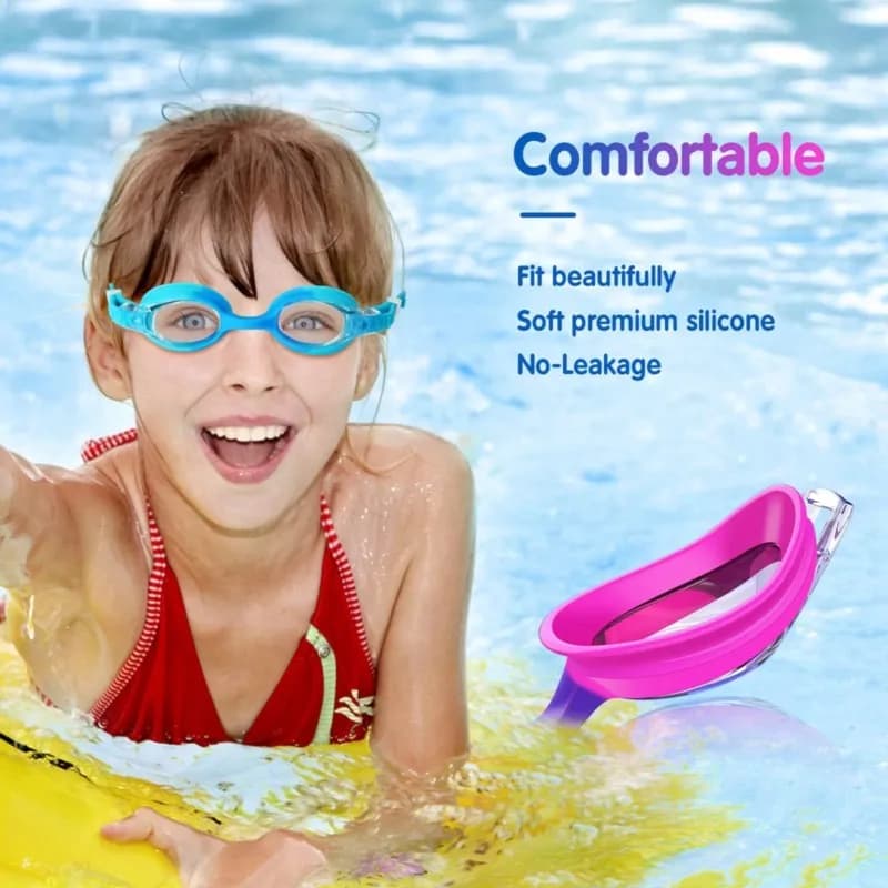 【TRAVEL ESSENTIAL】Occhialini da nuoto antiappannamento e antiperdita, confezione da 2 occhialini da nuoto per bambini con ampio campo visivo per ragazzi e ragazze dai 6 ai 14 anni
