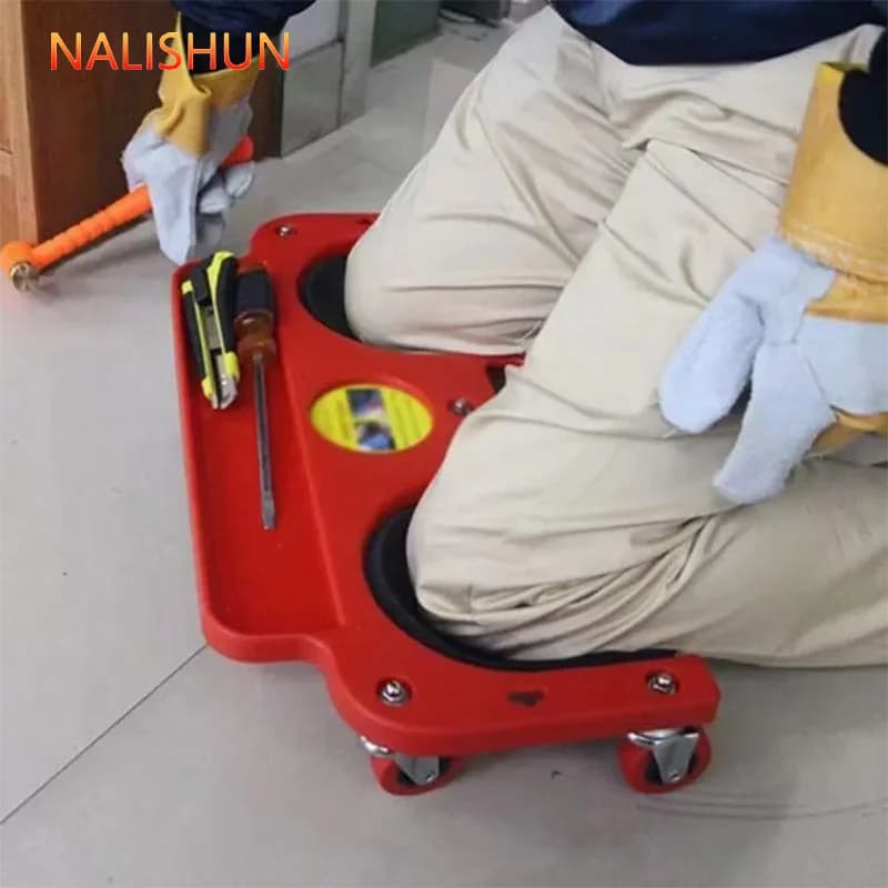 Rolling protection vest with foam padding wheels for car repairer, motor, repairer, protective equipment pulley