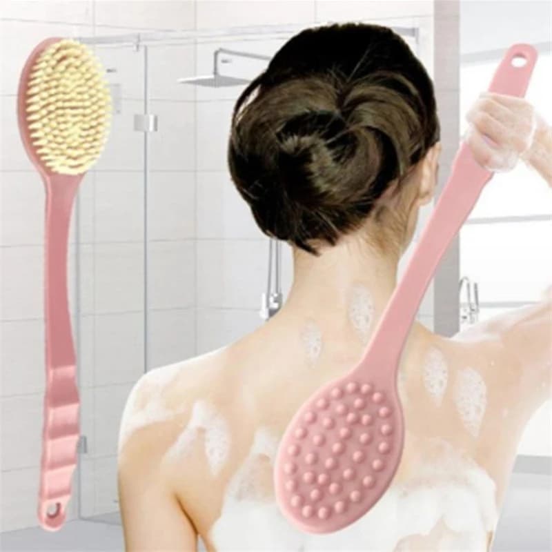 New-Soft Body Scrubber Shower Exfoliating Scrubs Long Handle Bath Brush Exfoliator Skin Massager Cleaning Brush