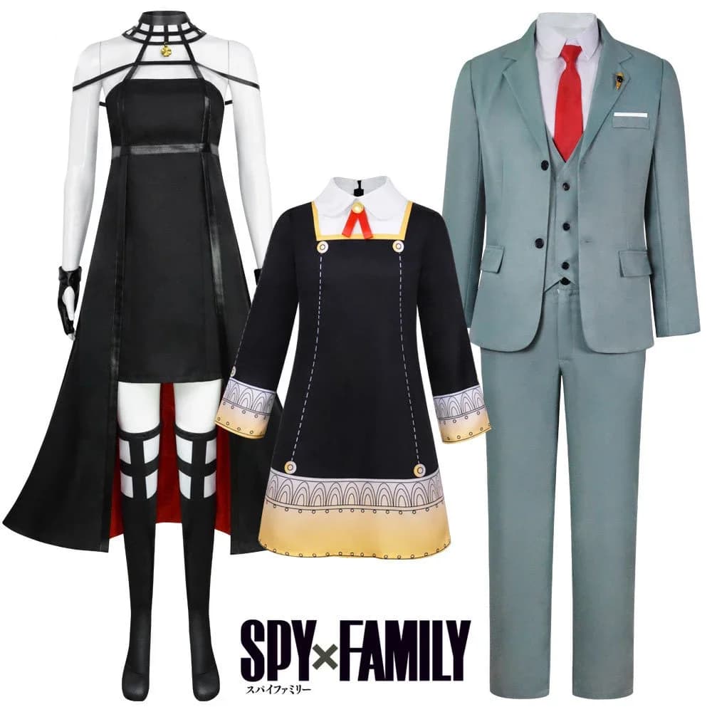 Anime SPY X FAMILY Anya Forger Costume Cosplay Abito nero Uniforme Set completo Calza Halloween Carnevale Abiti da festa 2022 PARTY