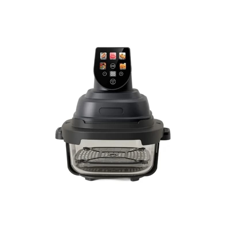Friggitrice ad aria smart con schermo a colori, friggitrice ad aria con finestra in vetro, forno elettromeccanico per patatine fritte, 110V europeo, design elegante
