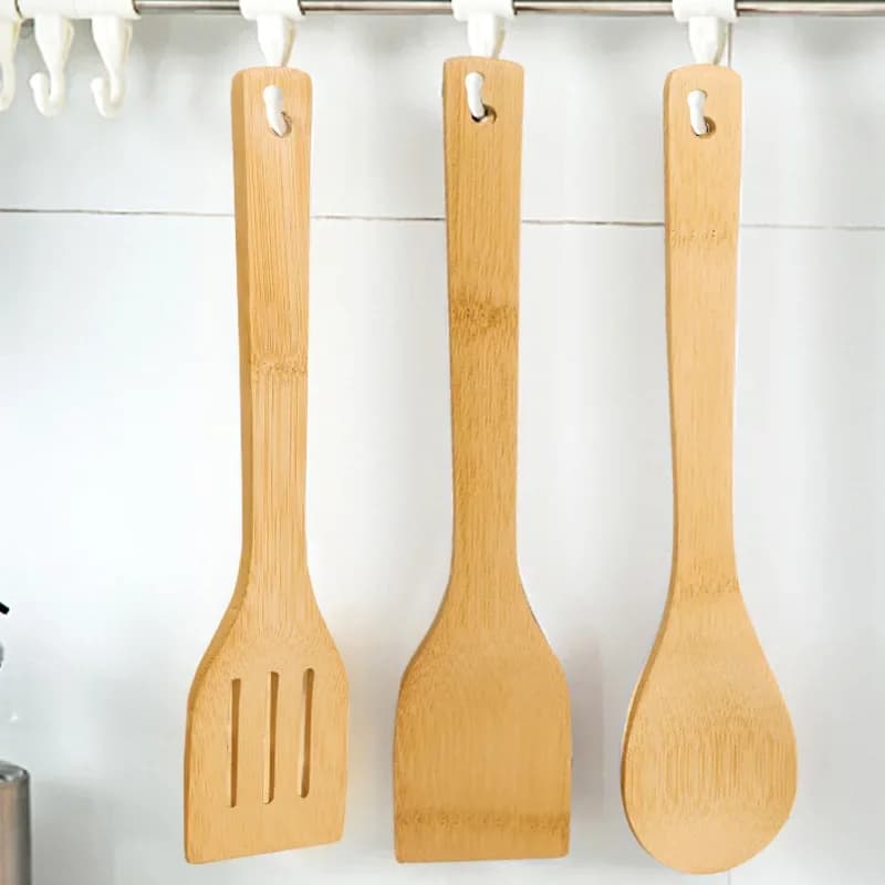 Cookware Set Bamboo Spatula Spoon Wholesale Non-stick Frying Pan Spatula Bamboo Spatula Cookware Laser Cooking Tool Sets
