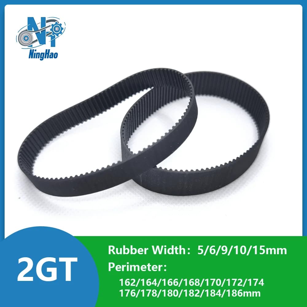 Parti della cinghia della stampante 3D 2GT Larghezza della cinghia dentata 5/6/9/10/15mm 2M Cinghia in gomma ad anello chiuso Lunghezza 162mm To186mm GT2 Cinghia sincrona