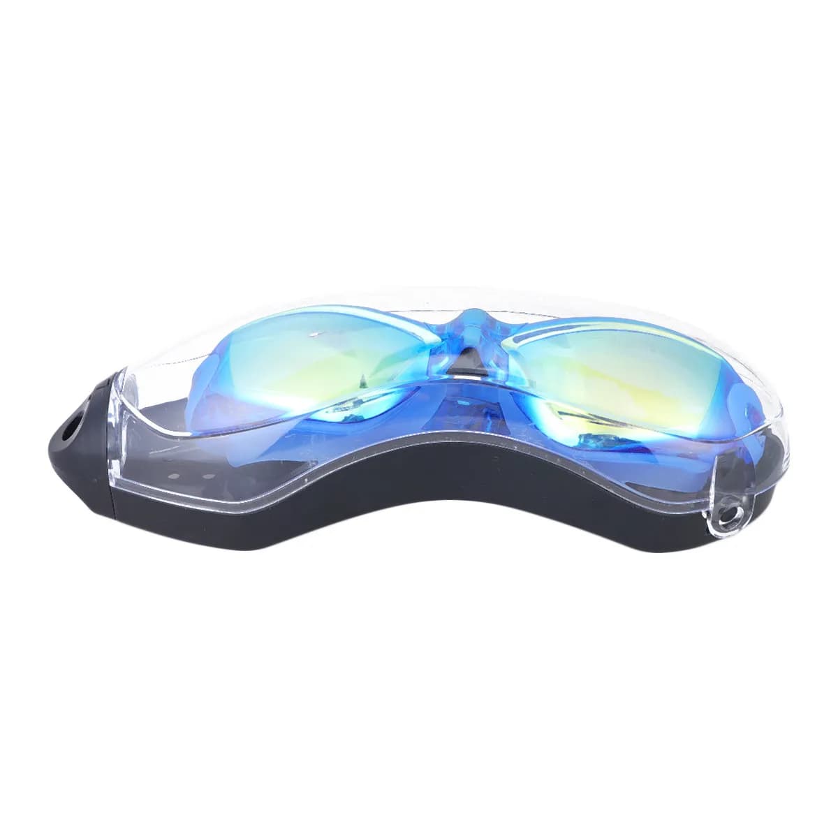 Plated Anti-Fog Waterproof Swimming Goggles for Adults Ergonomic Flexible Frame Detachable Nose Pad Uv Protection Fashion Blue