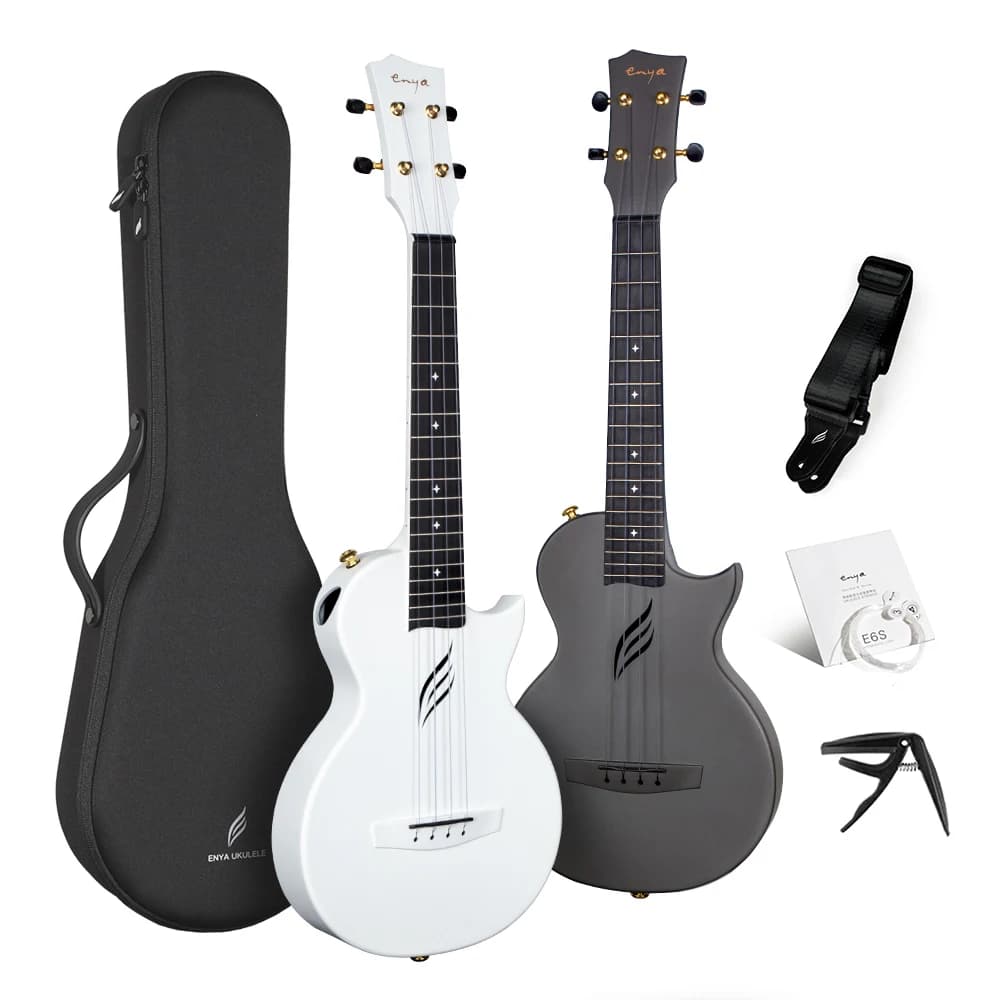 Ukulele Tenore NOVA U Pro 26 Pollici in Fibra di Carbonio con Cutaway, Kit per Principianti con Custodia e Tracolla