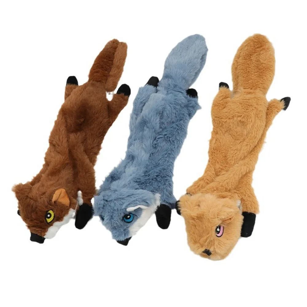 New Plush Squirrel Dog Toy - Squeaky Self-Playing Chew Toy for Puppies & Adult Dogs, Molar Teething Dental Cleaning