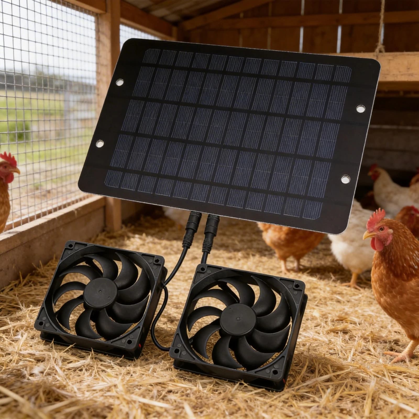 Ventilatore Solare 2026 Nuovo, Mini Ventilatore a Pannello Solare, Estrattore d'Aria per Cuccia Cani, Pollaio, Camper, Serra