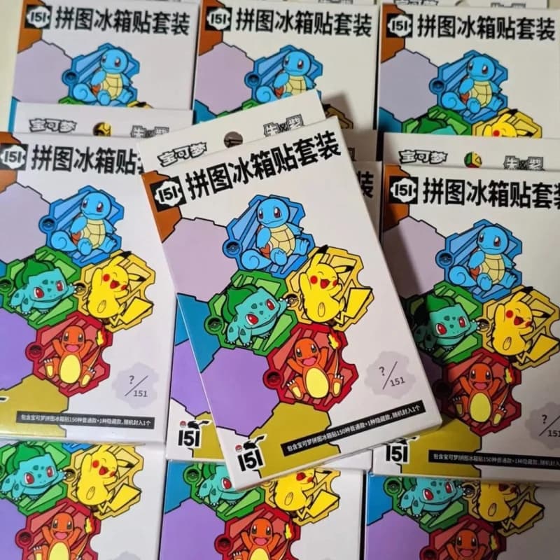 100% Original PKM Scarlet & Violet PTCG 151 jigsaw puzzle refrigerator magnet Set Collection Decoration Surprise Cards Toys