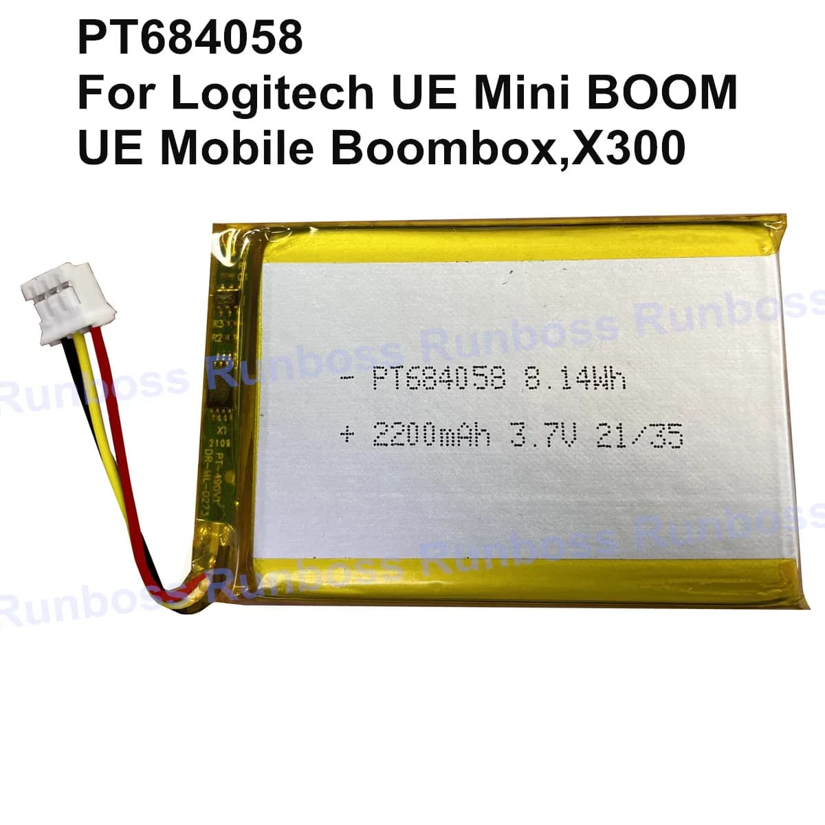 2200mAh 533- 000108 PT.PT. PT. 684058 Batteria per altoparlante Logitech UE Mini BOOM, Boombox mobile UE, altoparlante stereo wireless Bluetooth X300