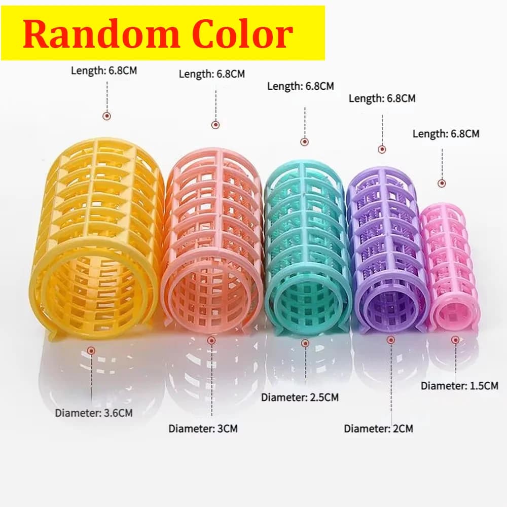 6/8/10/12/14 Pz Bigodino di Capelli senza Calore Rulli di Capelli Radice Perm Aste Frangia Curling Rod di Plastica Riccioli Pigri Tools for Hair Styling