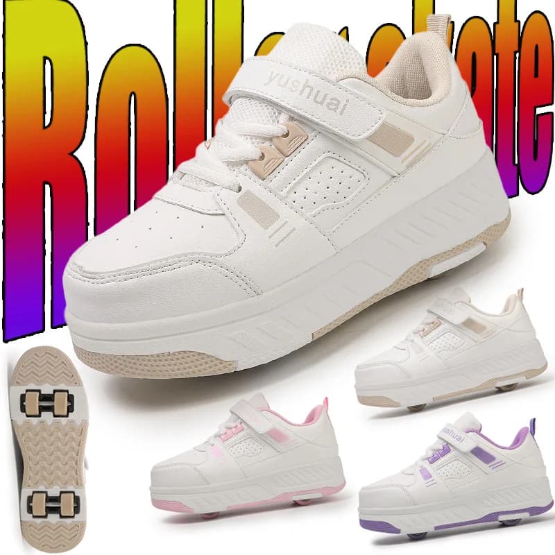 4 wheel roller skating shoes for children Shoes detachable flying shoes for outdoors fashionable sneaker for boys and girls