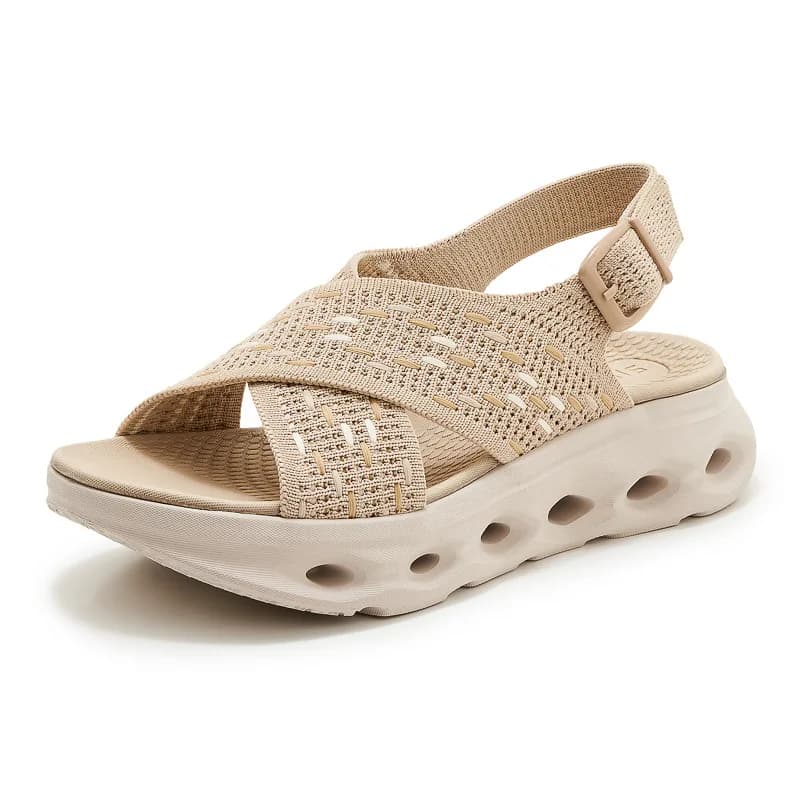 698-2 New 2026 platform sandals, light, non-slip and comfortable casual fly-woven Velcro women's shoes