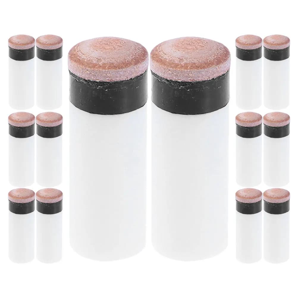 14Pcs Billiard Cue Tips Slip-on Replacement 12Mm Pool Cue Tips Pool Stick Repair Accessories for Competitive Play
