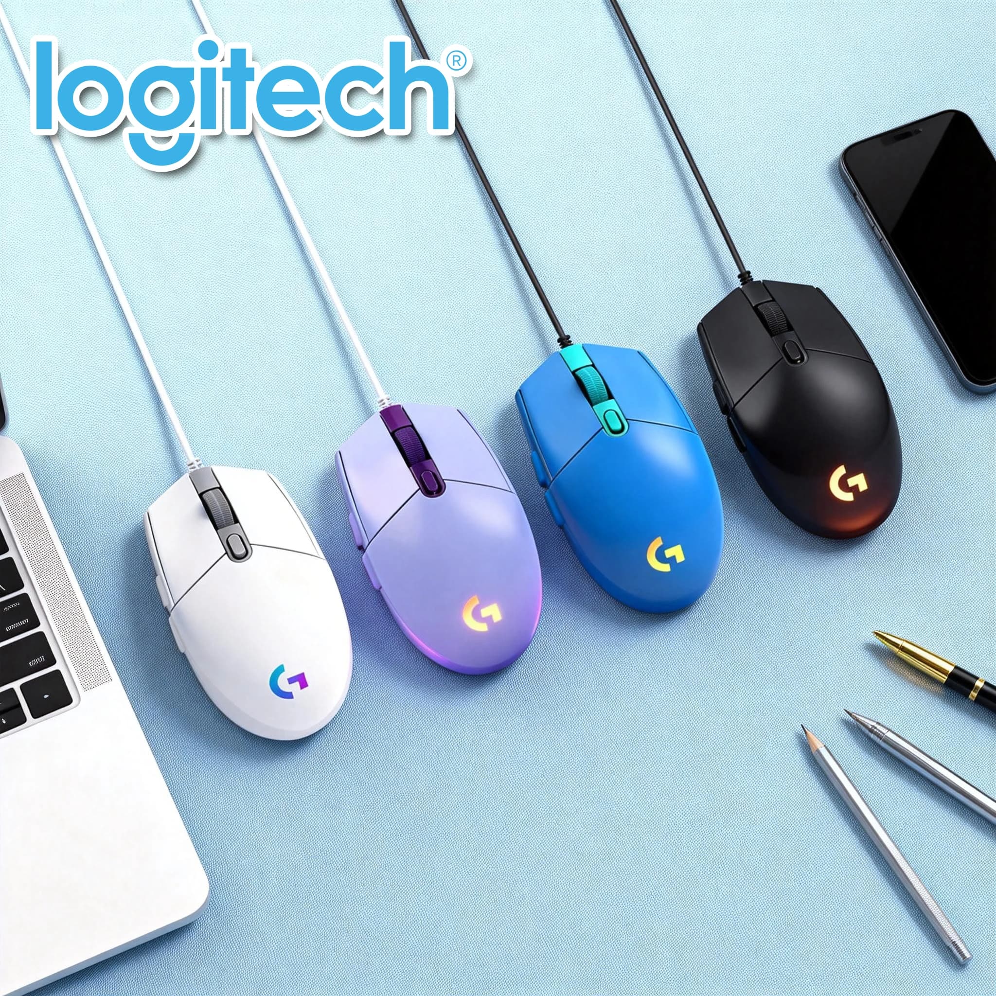 Logitech G102 Gaming Mouse 8000 DPI HERO Sensor 20M Click Durability RGB Lighting for Competitive Esports Daily Play G102 Mouse