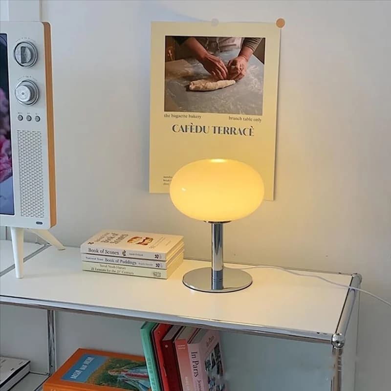 AB46-Lampada da tavolo Lampada da comodino lecca-lecca per comodino con lampade USB dimmerabili a 3 colori per la luce da lettura della scrivania della camera da letto