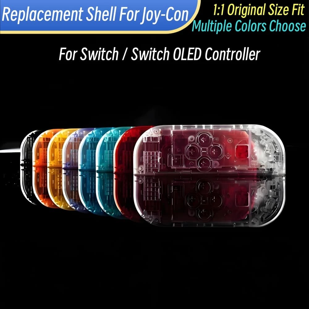 Guscio trasparente per custodia per controller interruttore Guscio di ricambio per controller interruttore Joy-Con Gamepad Riparazione della copertura dell'alloggiamento