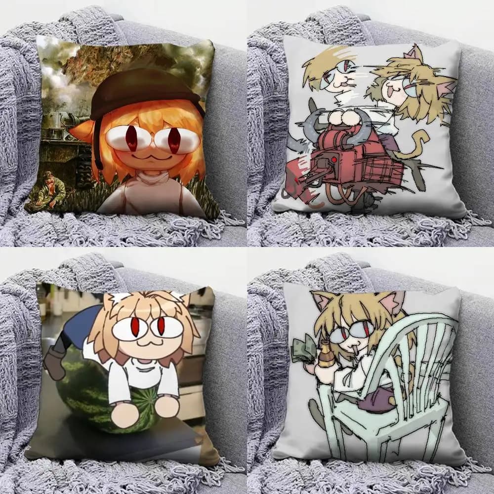 Neko Funny Memes Neko Arc Copricuscini per divano e copricuscini decorativi personalizzati