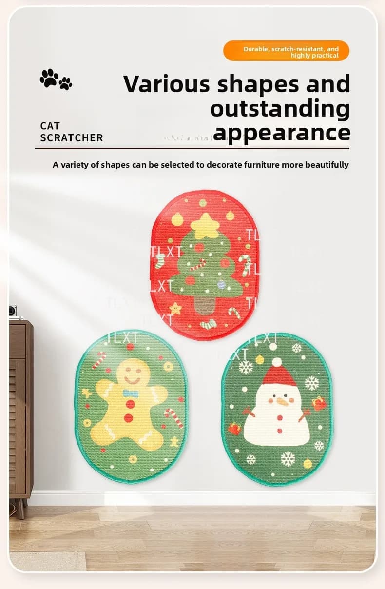 New vertical wall Christmas tree sisal cat scratching board Halloween pumpkin cat scratching board Christmas Halloween cat toy
